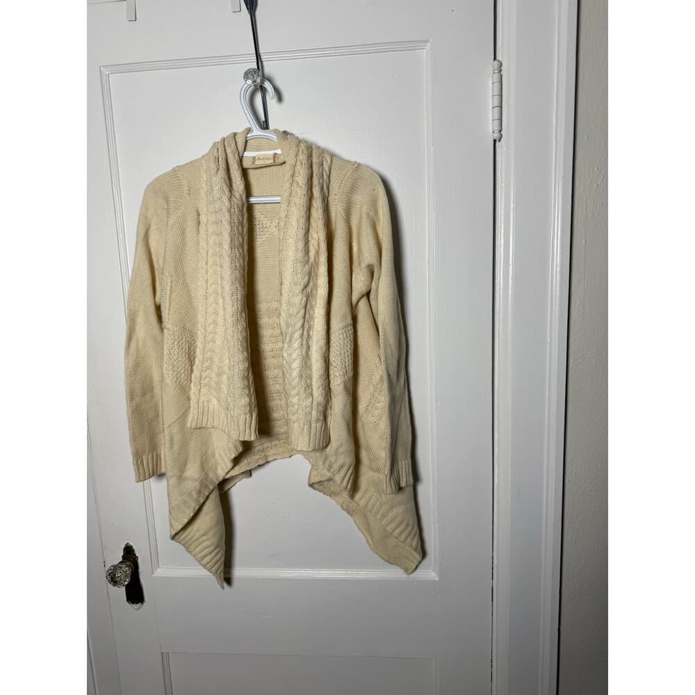 Altar'd State Cream Chunky Cable Knit Grandpa Cardigan Sweater Women's Small - Picture 9 of 9